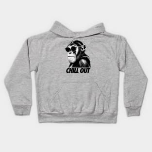 Chimpanzee chill out Kids Hoodie